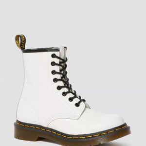 Dr. Martens White Leather Lace Up boots- Women's 7